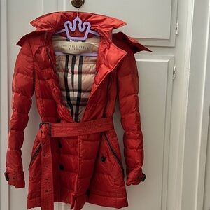 Burberry Shoredale Down Women's Puffer Coat Orange XS
